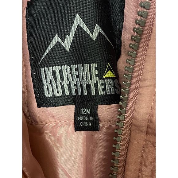 NEW IXTREME OUTFITTERS Snow Bib Girls 12M Pink Water & Wind Resistant Fleece - Picture 7 of 7